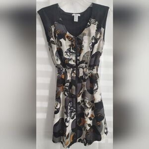 bar III floral  front zip mini dress